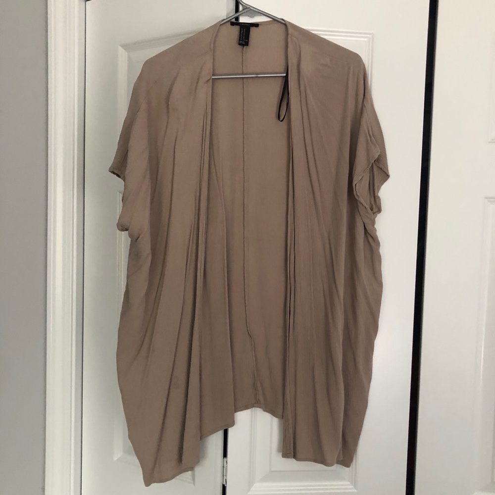 Oversized longline tan cardigan